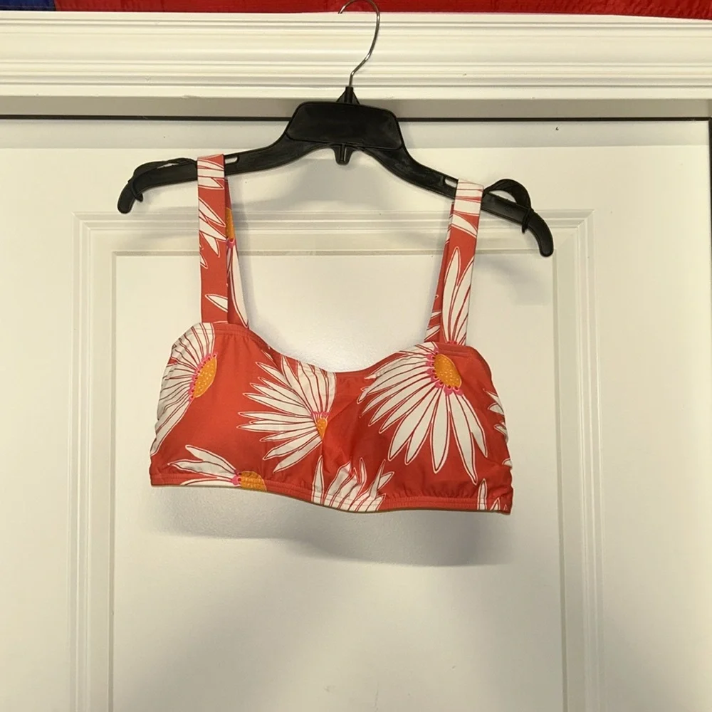 Kate Spade New York Falling Flower Square Neck Bikini Top Size XL NWT